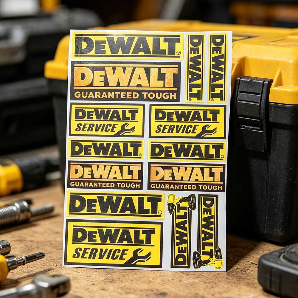 Workshop Tools Logo - Naklejki odblaskowe z logo DeWalt, wodoodporne