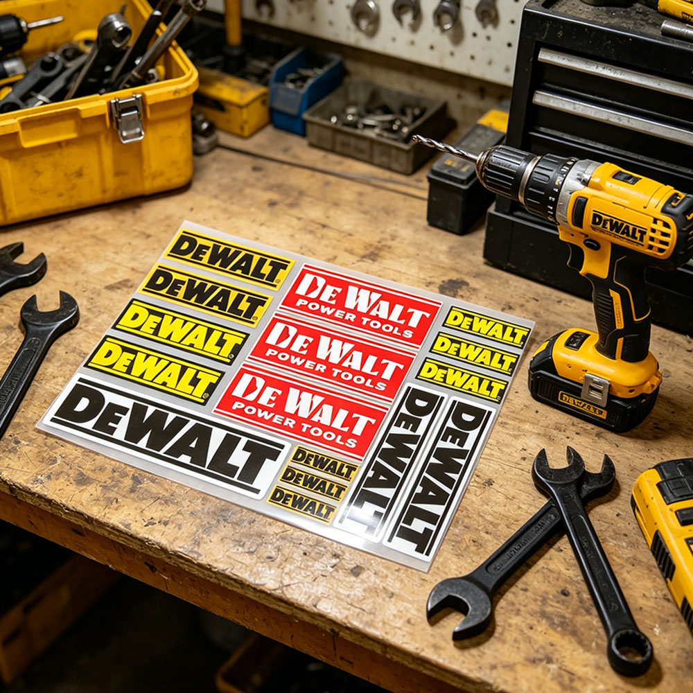 Naklejki odblaskowe z logo DeW – Workshop Tools Logo recenzja i cena